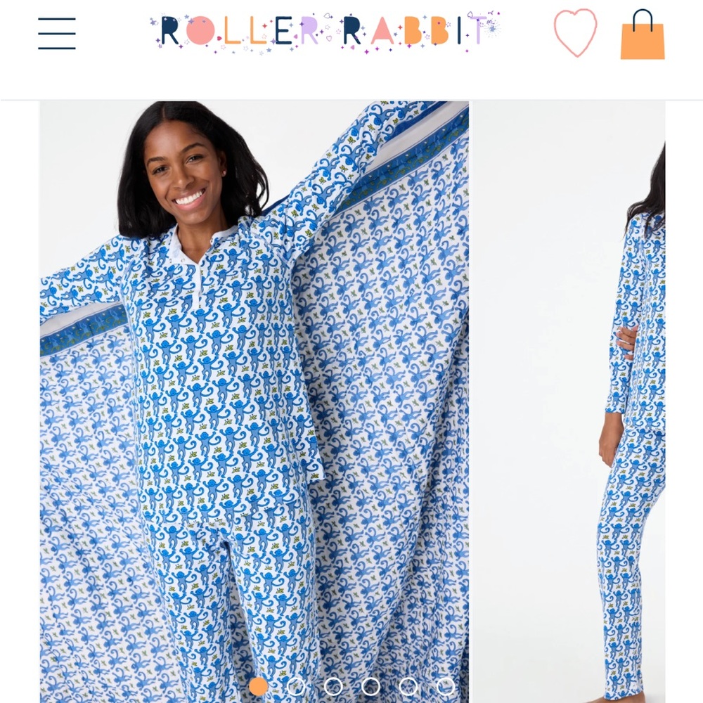 Roller Rabbit new womens sock monkey pjs XL